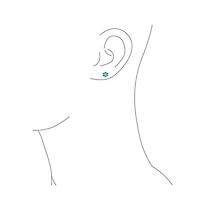 Bling Jewelry Tiny Cz Cubic Zirconia Flower Stud Earrings Real 14K Gold Screw back