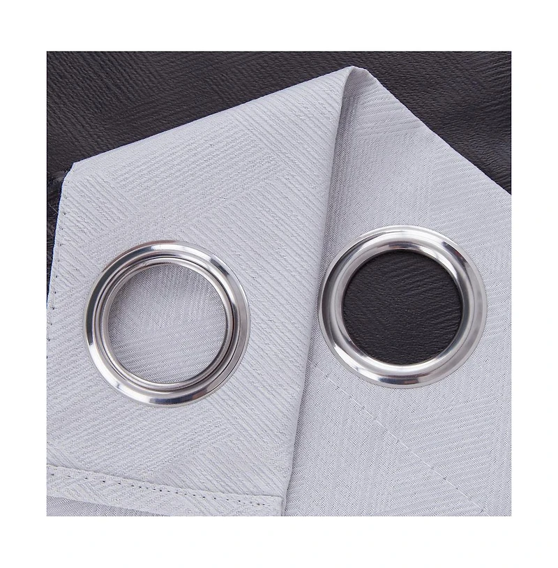 Rt Designers Collection Barron 100% Blackout Grommet Curtain Panel 54" x 90" White