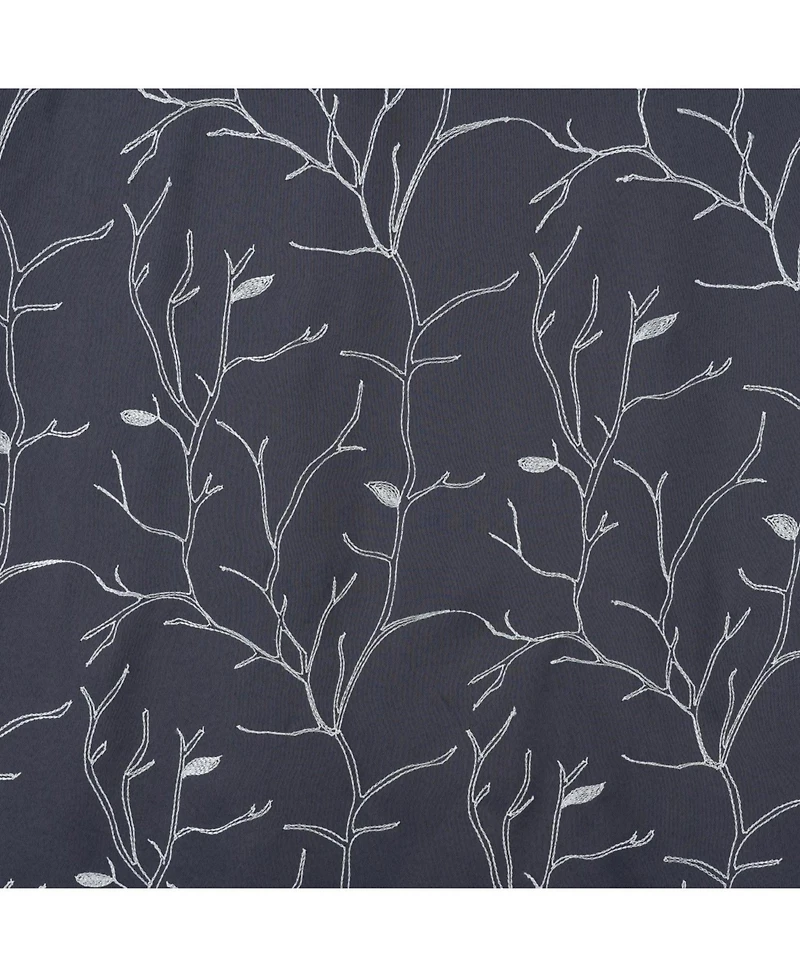 Rt Designer Collection Luciana Embroidered Blackout Luxurious Decorative Grommet Curtain Panel 54" x Charcoal