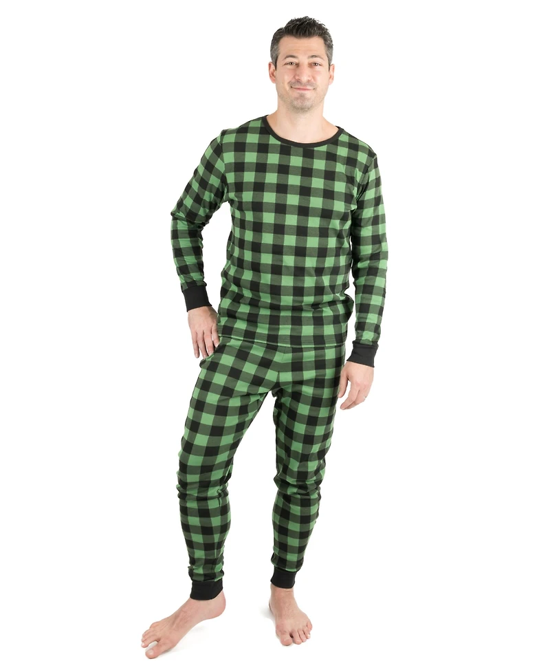 Leveret Big & Tall Men s Two Piece Cotton Plaid Holiday Pajamas