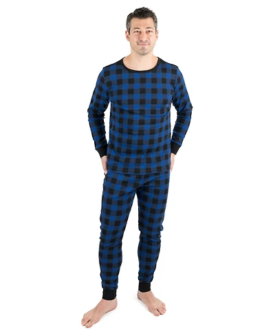 Leveret Big & Tall Men s Two Piece Cotton Plaid Holiday Pajamas