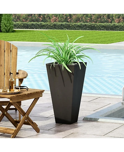 Streamdale Furniture Durable Cast Stone Tapered Planter Sleek Aesthetic Design Outdoor & Indoor Use