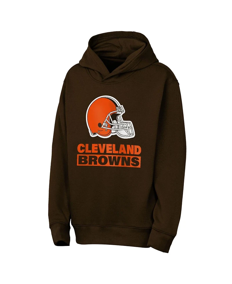 Outerstuff Big Boys and Girls Brown Cleveland Browns Back to Basics Hoodie