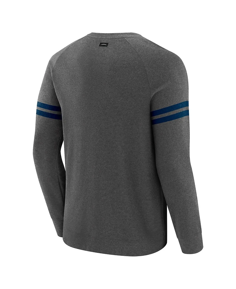 J. Palmer Men's Dark Heather Gray Dallas Cowboys Players Lounge Raglan Tri-Blend Sweatshirt