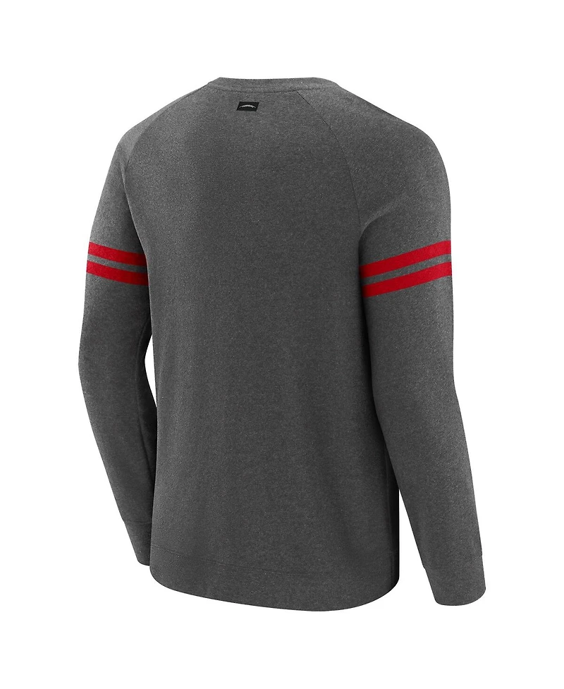 J. Palmer Men's Dark Heather Gray San Francisco 49ers Players Lounge Raglan Tri-Blend Sweatshirt