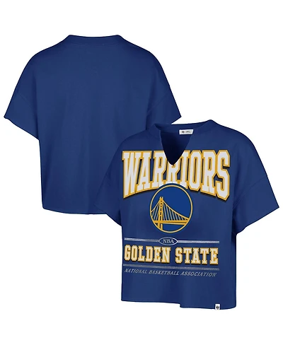 '47 Brand Women's Royal Golden State Warriors Elation Oversized Notch Neck T-Shirt