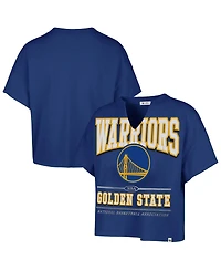 '47 Brand Women's Royal Golden State Warriors Elation Oversized Notch Neck T-Shirt