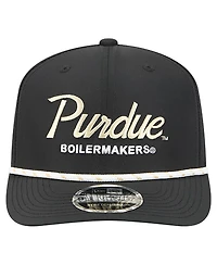 New Era Men's Black Purdue Boilermakers Script Performance Rope 9SEVENTY Adjustable Hat