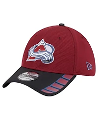 New Era Men's Burgundy Colorado Avalanche Visor Hit 39THIRTY Flex Hat