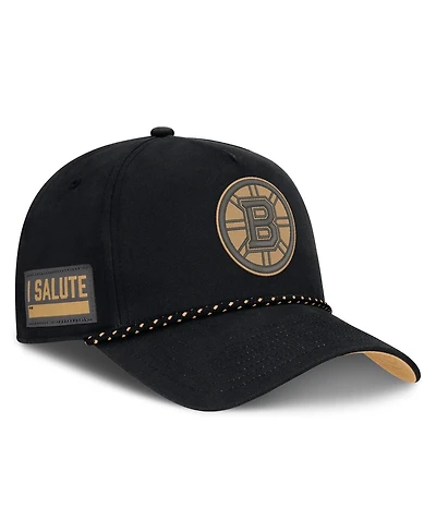 Fanatics Men's Black Boston Bruins Military Appreciation Authentic Pro A-Frame Adjustable Hat