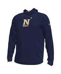 Under Armour Men's Navy Midshipmen Sideline Knockout Long-Sleeve Hooded T-Shirt
