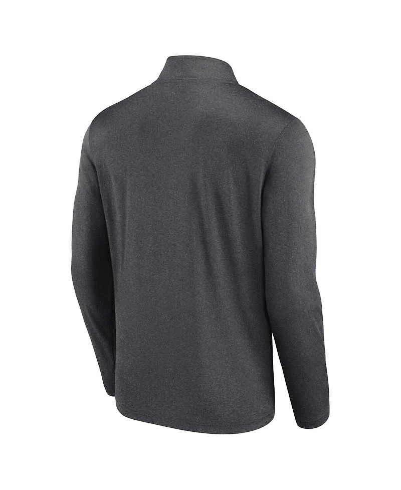 Logo Athletic Men's Heather Charcoal Pittsburgh Penguins Head-to-Head Raglan Quarter-Zip Sweatshirt