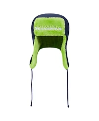 New Era Men's College Navy Seattle Seahawks Helmet Head Trapper Knit Hat