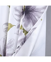 Rt Designer Collection April Printed Blackout Luxurious Decorative Grommet Silver Curtain Panel