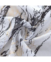 Rt Designers Collection Marble Grommet Metallic Sheer Printed Doily Curtain Panel 54" x 90