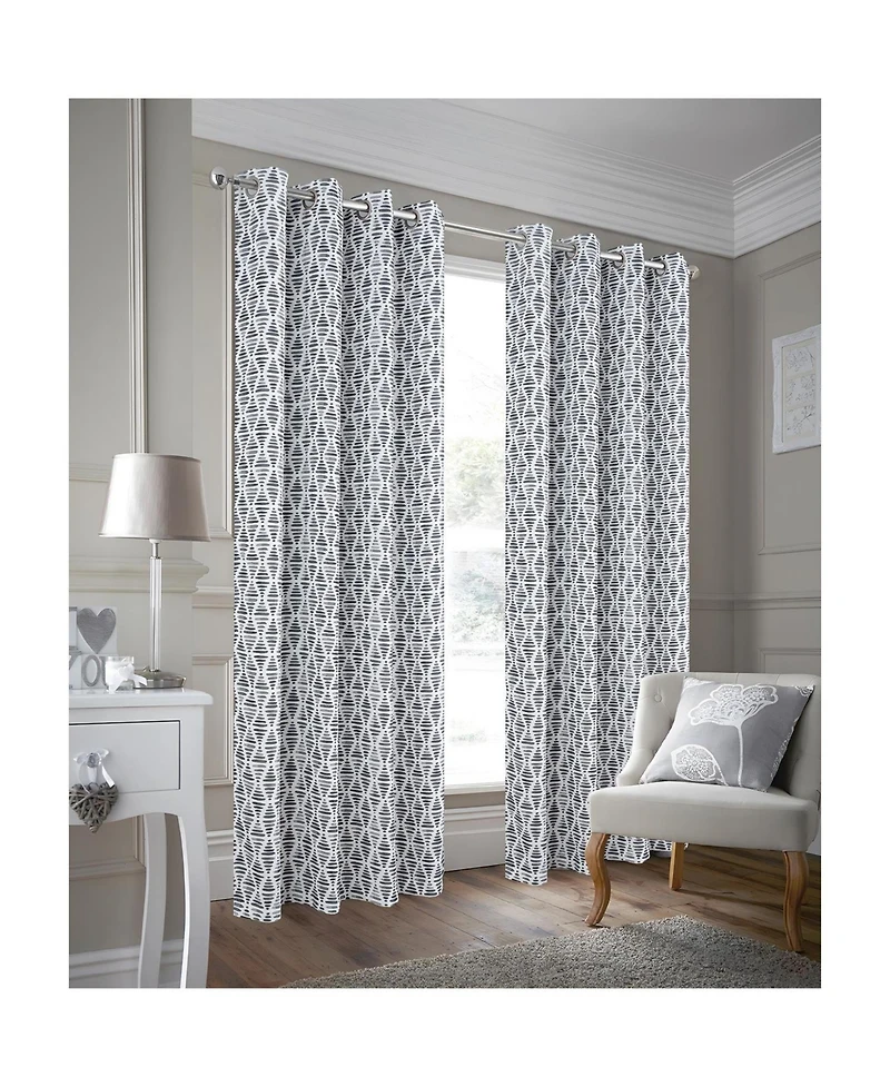 Rt Designer Collection Justice Printed Blackout Luxurious Decorative Grommet Curtain Panel 54" x 84" Grey