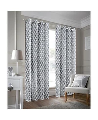 Rt Designer Collection Justice Printed Blackout Luxurious Decorative Grommet Curtain Panel 54" x 84" Grey