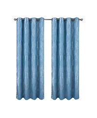 Rt Designer Collection Hailey Halo Foil Blackout Grommet Curtain Panel 52" x 90" Wedgewood