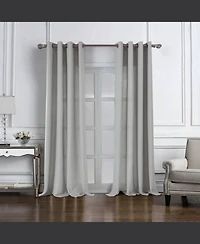 Rt Designers Collection Cole Textured Grommet Room Darkening Curtain Panel 54" x 84" Silver