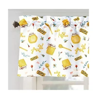 Rt Designer's Collection Tribeca Honey Printed Slub 3 Pieces Kitchen Curtain Set