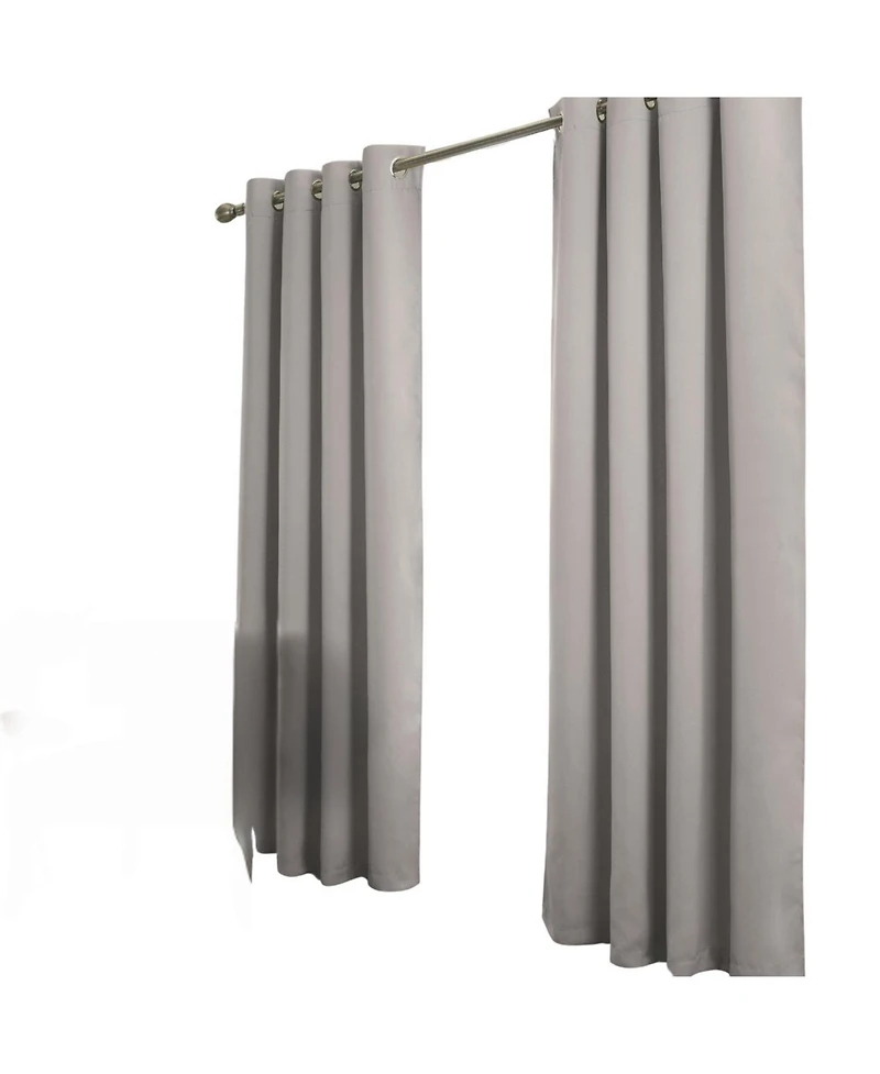 Rt Designer Collection Anchorage Blackout Grommet Luxurious Modern Design Curtain Panel 54" x 95" Silver