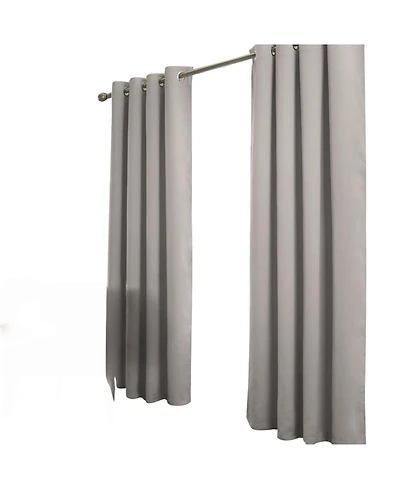 Rt Designer Collection Anchorage Blackout Grommet Luxurious Modern Design Curtain Panel 54" x 95" Silver