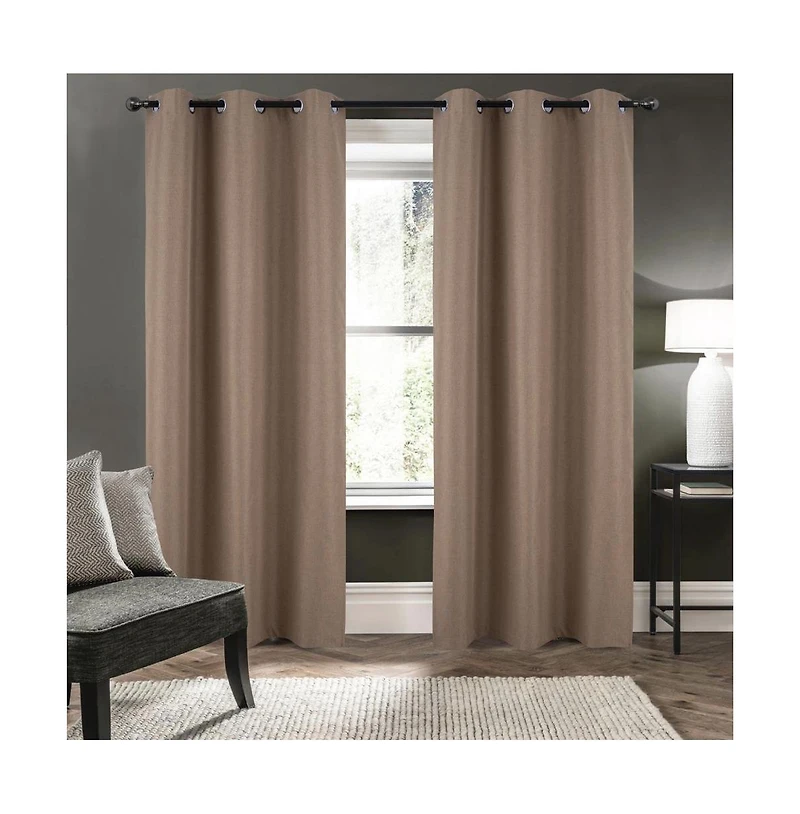 Rt Designers Collection Cabana Two Pack Premium Grommet Curtain Panel 54" x 84" Taupe
