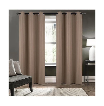 Rt Designers Collection Cabana Two Pack Premium Grommet Curtain Panel 54" x 84" Taupe