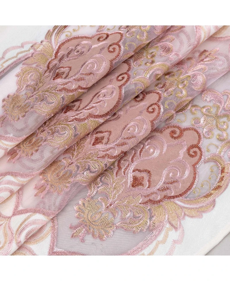 Rt Designer Collection Betsy Macrame Rod Pocket Curtain Panel 52" x 84" Blush