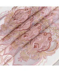 Rt Designer Collection Betsy Macrame Rod Pocket Curtain Panel 52" x 84" Blush