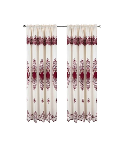 Rt Designer Collection Betsy Macrame Rod Pocket Curtain Panel 52" x 84