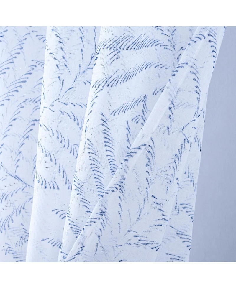 Rt Designers Collection Faye Grommet Metallic Sheer Printed Doily Curtain Panel 54" x 84