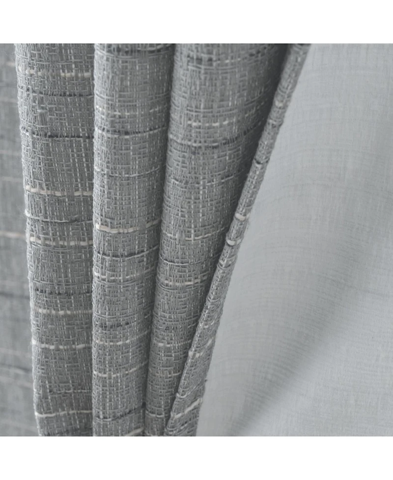 Rt Designer Collection Kensington Jacquard Foam Backed Luxurious Decorative Grommet Curtain Panel 54" x 84" Grey