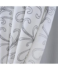 Rt Designer Collection Kimber Embroidered Blackout Luxurious Decorative Grommet Curtain Panel 54" x 90" White