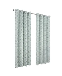 Rt Designer Collection Justice Printed Blackout Luxurious Decorative Grommet Curtain Panel 54" x 84" Sage
