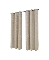 Rt Designer Collection Calypso Shimmer Jacquard 2 Pack Grommet Curtain Panel Pair 36" x 84" Taupe