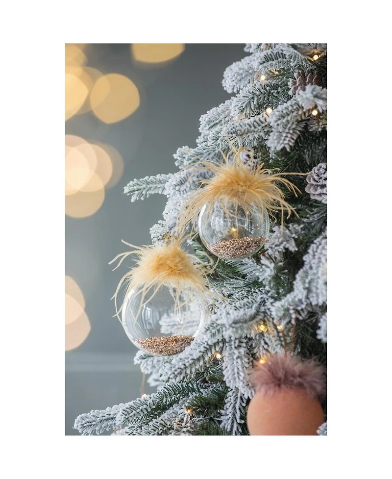 Streamdale 4.7" Glass Christmas Ball Ornaments Decorative Hanging Tree Ornaments Set of 4