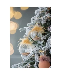 Streamdale 4.7" Glass Christmas Ball Ornaments Decorative Hanging Tree Ornaments Set of 4