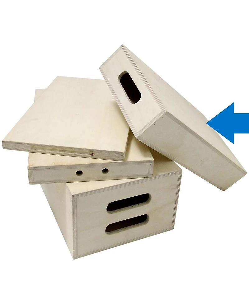 Kupo 20x12x4" Wooden Apple Box, Half, Natural