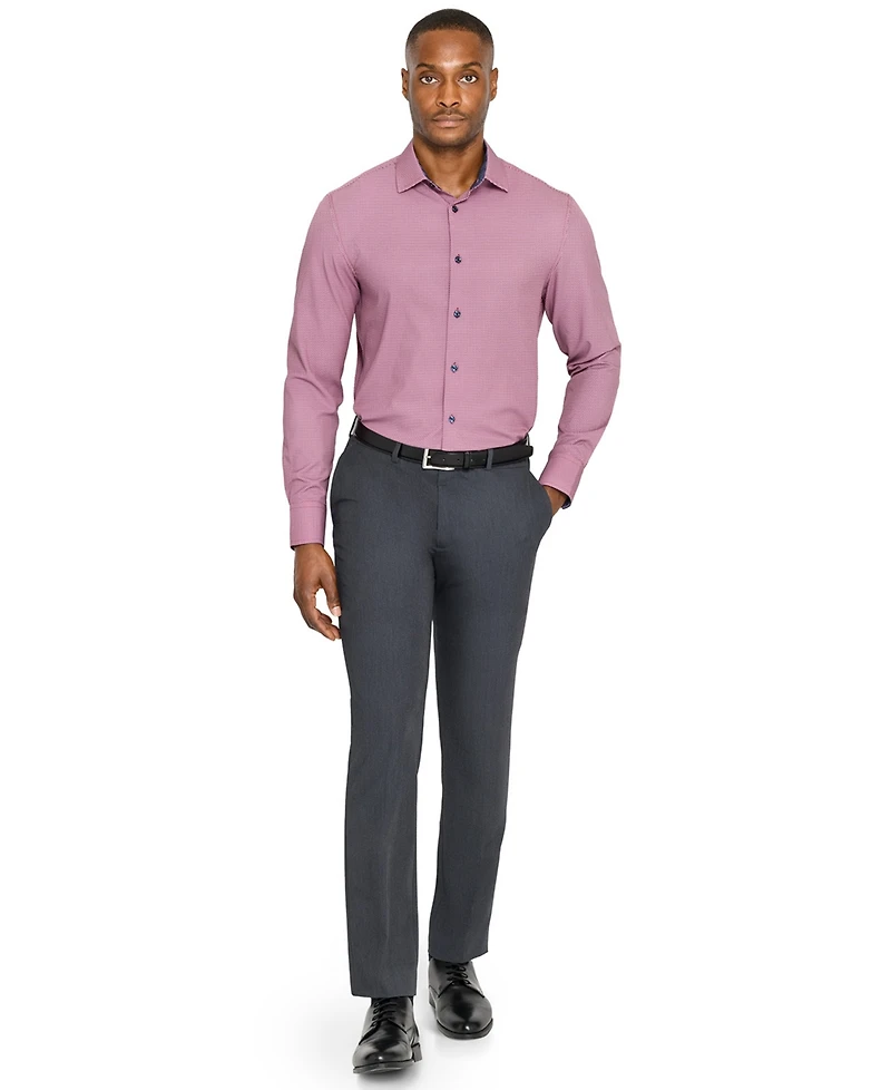 ConStruct Men's Plaid Long-Sleeve Dress Shirt