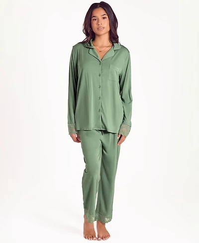 iCollection Women's Stretch Knit Long-Sleeve Pajama Set