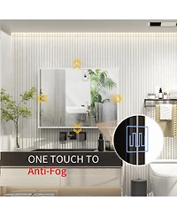 Bathroom Cabinet with Mirror Doors, Wall-Mounted Mirror Cabinet with Storage