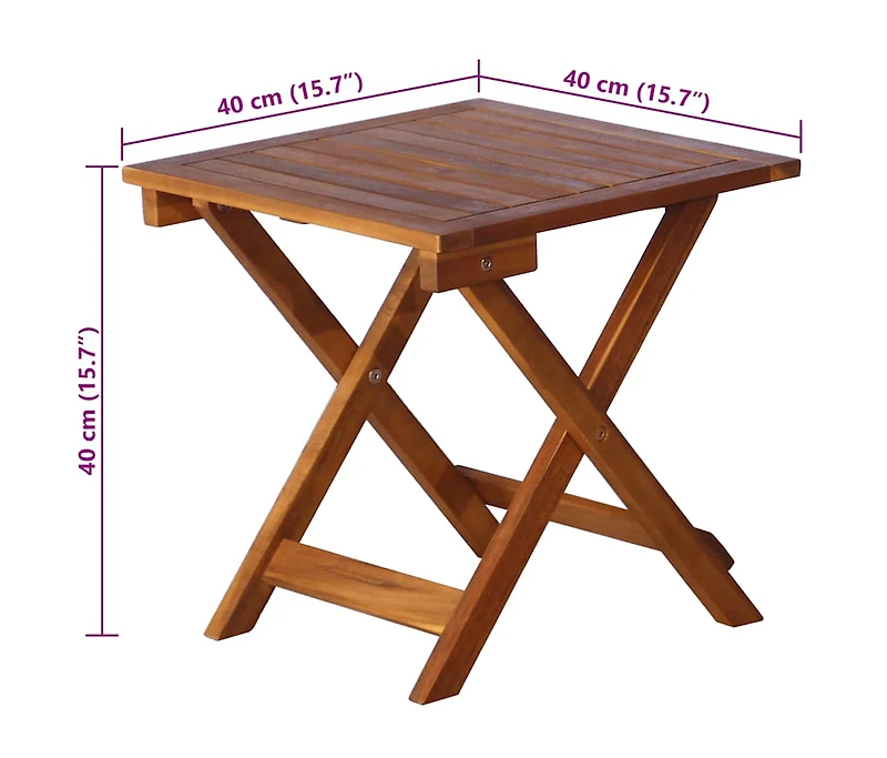 vidaXL Table Natural wood Solid Acacia Sunlounger