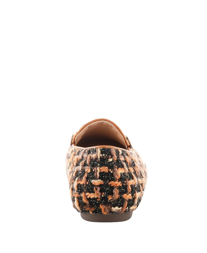 Patrizia Women's Knitknot Boucle Loafers with Chain Accent