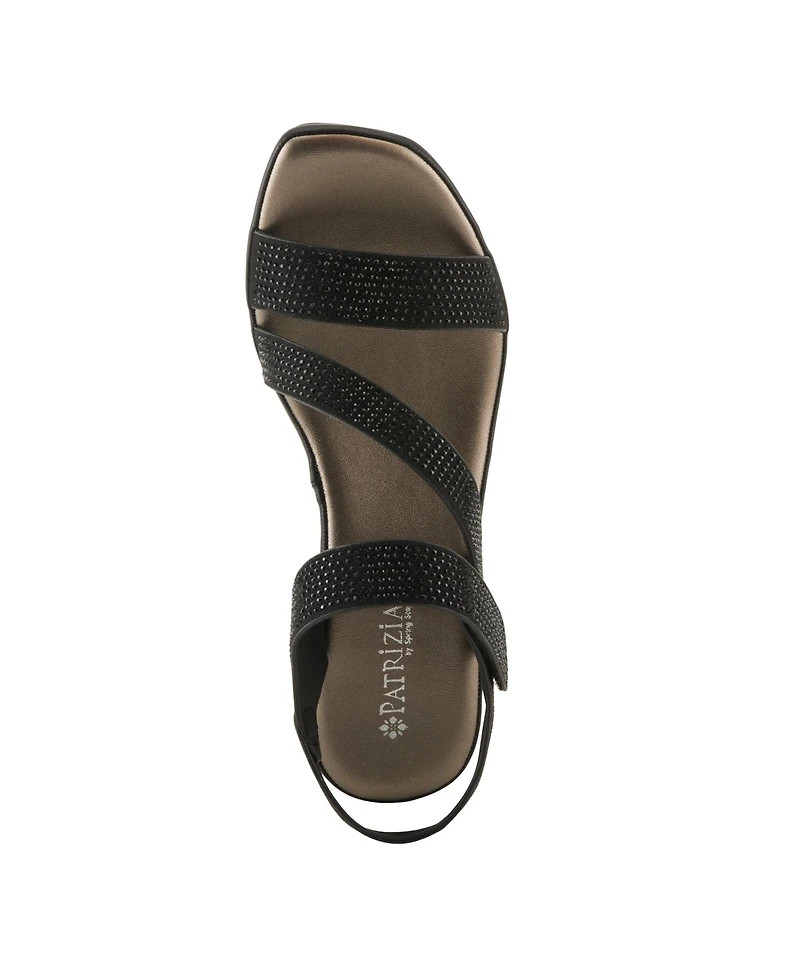 Patrizia Women's Yadiel Crystal Strap Low Block Heel Sandals