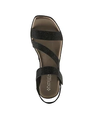 Patrizia Women's Yadiel Crystal Strap Low Block Heel Sandals