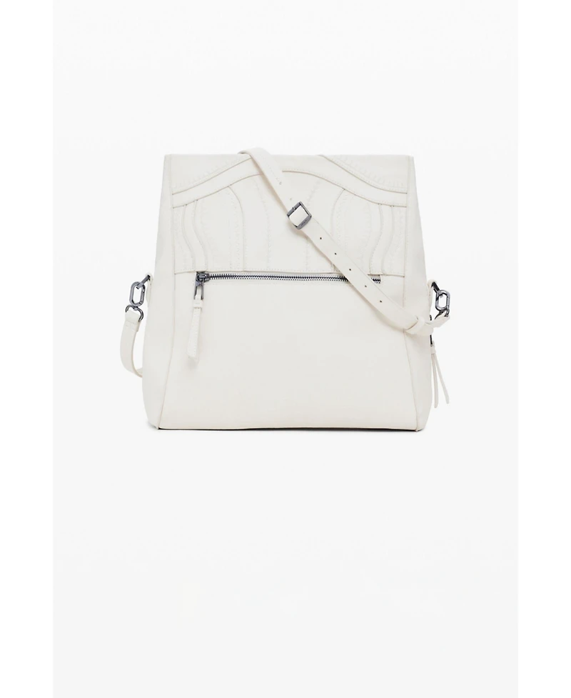 Desigual Women's Bolso efecto piel bordados mediano