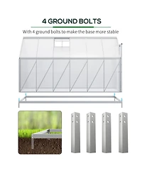 Outsunny 12'x6' Polycarbonate Walk-in Garden house w/ Sliding Door