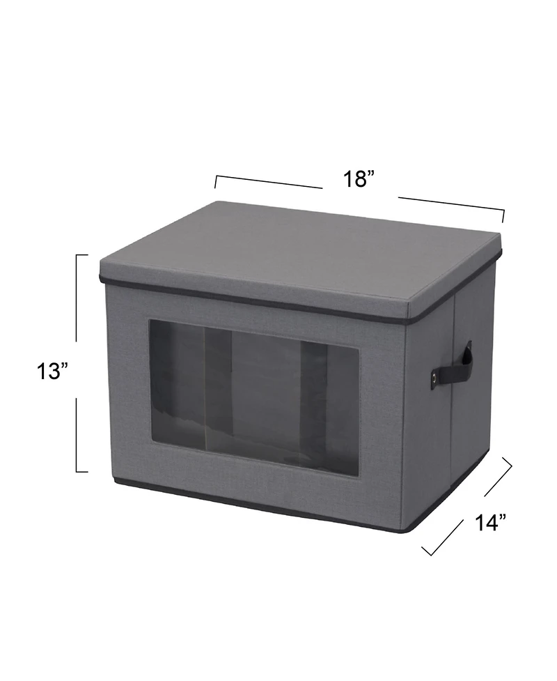 Household Essentials Tall Wine and Bottle Storage Chest, Gray