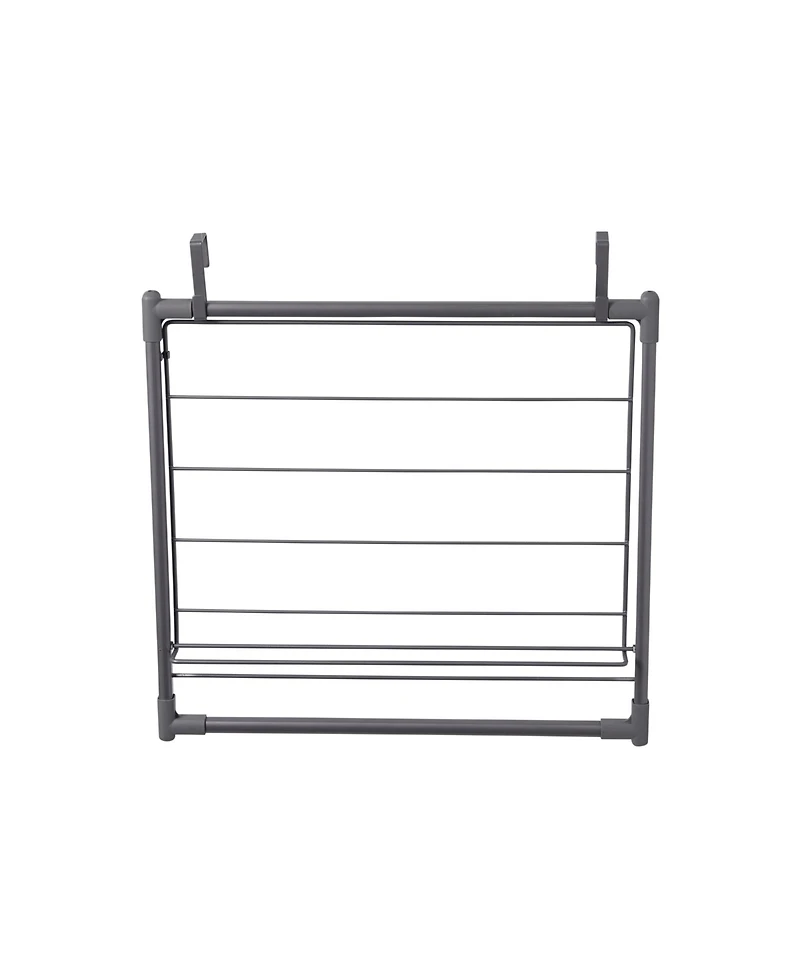 Household Essentials Metal Expandable Over the Door Drying Rack, Grey